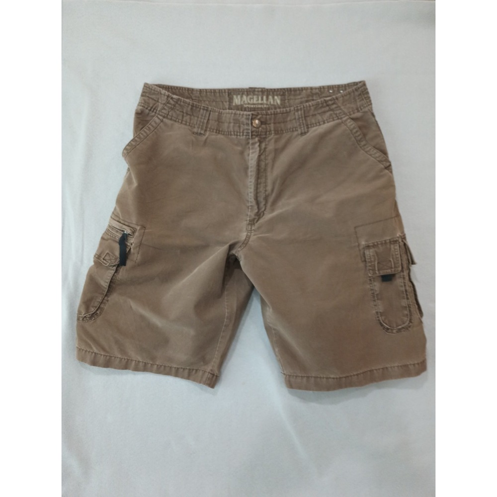 Magellan Sportswear Mens Cargo Shorts Brown Size 38 Outdoor Utility Hiking